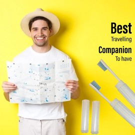 Sensitive Dental Care SDC 2-Pack Extra Soft Travel Toothbrush, Soft Bristle Toothbrush Compact Design with Protective Toothbrush Case Portable Mini Travel Size Toothbrush