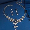 TTPSRY Jewelry Set for Women Crystal Flower Necklace Earrings Teardrop
