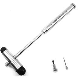 Comdent Babinsky Buck Hammer, Neurological Reflex Hammer 7" Diagnostic Examination, with Pin & Brush, Stainless steel