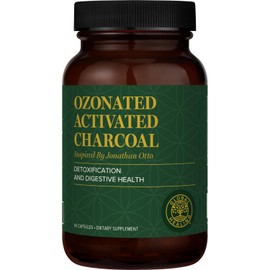 Global Healing Center - Ozonated Activated Charcoal Powder - Advanced Digestive Detox That Adsorbs Internal Unwanted Compounds - Helps Relieve Occasional Gas Discomfort - 60 Activated Charcoal Pills