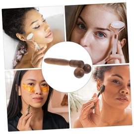 Minkissy 's Facial Roller Wooden Eye Care Manual Massage Tool for Skin Tightening and Relaxation