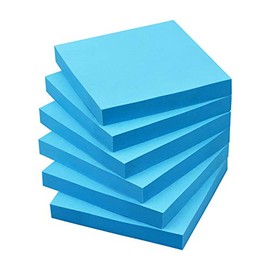 Sticky Notes 3x3 Self-Stick Notes Pads with 6 Bright Colors, Easy to Post for Office, Shool, Home, 6 Pads/Pack, 100 Sheets/Pad (Blue)