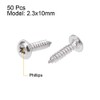 sourcing map 2.3x10mm Self Tapping Screws Phillips Pan Head with