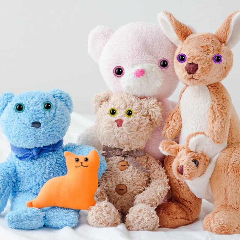 Gejoy 128 Pieces 8 Colors Plastic Safety Eyes Glitter Doll