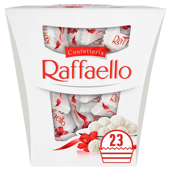 Ferrero Raffaello Pralines, Coconut and Almond Valentines Chocolate Gift, Gifts for Women and Men, Coconut Speciality with Coconut Filling and a Whole Almond, Box of 23 (230g)
