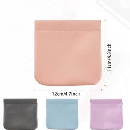 Kvadouly 4 Pcs Coin Purse Makeup Bag – PU Waterproof Portable No Zipper Self-Closing Lambskin Pocket Coin Purse for Women Credit Cards, IDs, Keys, Headsets, Lipsticks