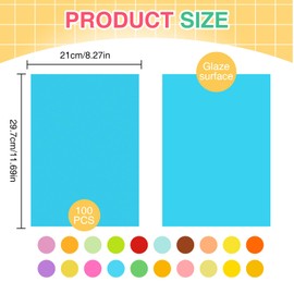 atnayo 100 Pcs Coloured Card A4, 400gsm Thick Multicoloured Cardstock Paper with 20 Assorted Colours for Arts Craft Sketching Printing