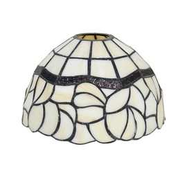 Fiunkes 8-Inch Tiffany Style Lampshade Replacement, Pastoral Floral Stained Glass Lamp Shade Only for Table Lamps Pendant Lamps Wall Lights,Large Hole