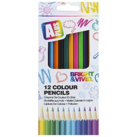 VFM - Assorted Coloured Pencil Set - A Plus Bright & Vivid Pencils For Drawing & Colouring - Brilliant Creative Activity For Kids Of All Ages (12 Pack)