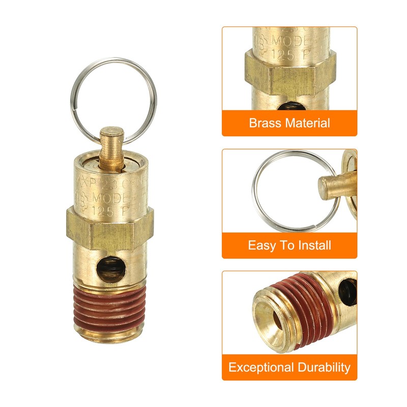 PATIKIL 1/4" Male NPT Safety Valve, 4 Pack Air Pressure