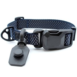 HOOZA: Magnetic Quick Clip: Collar - Blue, Small - Dog Outdoor Accessory, Pet Safety-Walking-Training, Soft Adjustable Neck Fit, Reflective Webbing