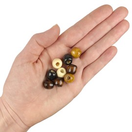 500 Multicolor Natural Colors Large Hole Macrame Wood Beads 12mm x 10mm Diameter 5.5mm Hole
