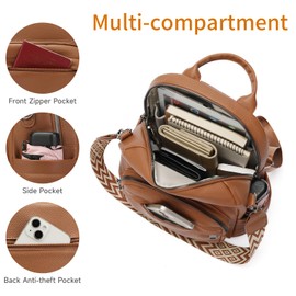 GAEKEAO Mini Backpack for Women Fahsion Vegan Leather Backpack Lightweight Ladies Shoulder Bag Small Travel Purses Daily