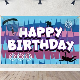 Video Game Birthday Backdrop Party Decorations, Gaming Happy Birthday Backdrop Banner Photography Background Photo Booth Props for Boys Game Birthday Party Decor Supplies Favors 70.8 X 43.3 Inch