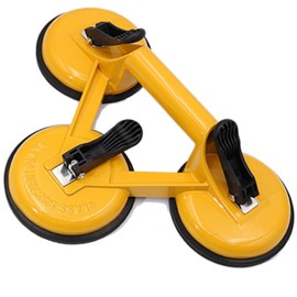 Triple Glass Suction Cups Heavy Duty Aluminum Vacuum Plate Handle Glass Holder Hooks to Lift Large Glass, Tile Suction Cup Lifter, Triple Suction Cups for Moving Glass, Window, Granite