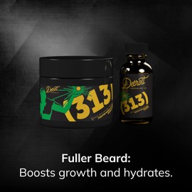 Detroit Grooming Co. Beard Oil & Beard Butter Bundle – 313 (Vanilla & Amber Scent) – Beard Hydration Set with Vitamin E & Sunflower Oil