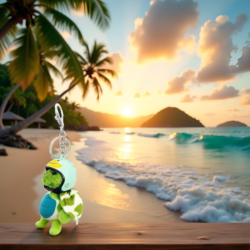 Dwuww Green Plush Turtle Keychain, Funny Pendant Plush Doll Portable