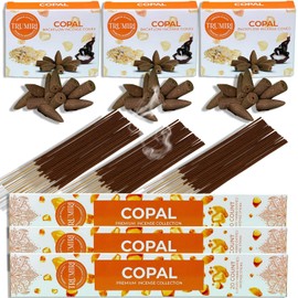 Copal Incense Sticks & Backflow Incense Cones for Waterfall Combo Pack - 60 Insence-Sticks + 30 Backflow Cones - Insents - Incense Waterfall Cones - Inscense