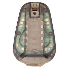 FARMSOLDIER Airsoft Strobe Light,Outdoor Safety Flashlight，Survival IR Flash Waterproof Ladybird Lamp，Visible LED IFF Helmet Strobe (Tan Base, Green Light)