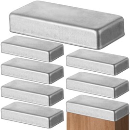 Yaocom 8 Pcs 16 Pack 2 x 4 Fence Post Caps, Galvanized Metal End Cap for True 1-1/2" x 3-1/2" Wood Posts, Steel Deck Fence Post End Caps Weatherproof (Silver)