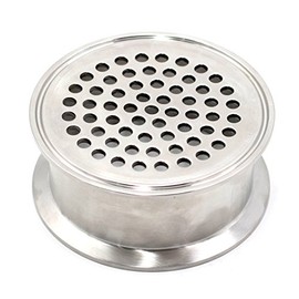 HFS(R) 3" Tri Clamp Filter Plate with 6mm Pore Hole, Bottom Weld, Stainless Steel 304, High Pressure Sanitary Fitting