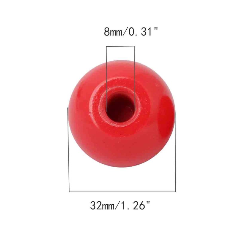 COMOK Ball Handle Knob M8 Threaded Red Ball Knob Machine