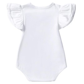 Y·J Back home Baby Girl Ruffle White Onesie Shirt Infant Cotton Clothes Toddler Suit Clothing Summer Onepiece Outfit Sleeveless Bodysuit Newborn Romper,3-6 Months