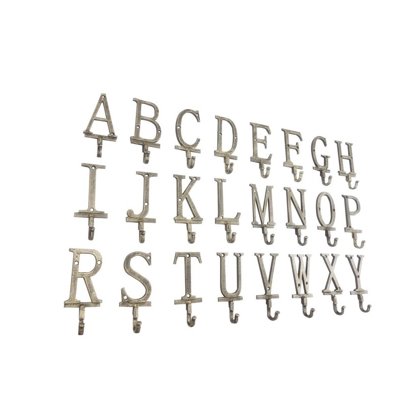 Handcrafted Nautical Decor Rustic Gold Cast Iron Letter T Alphabet