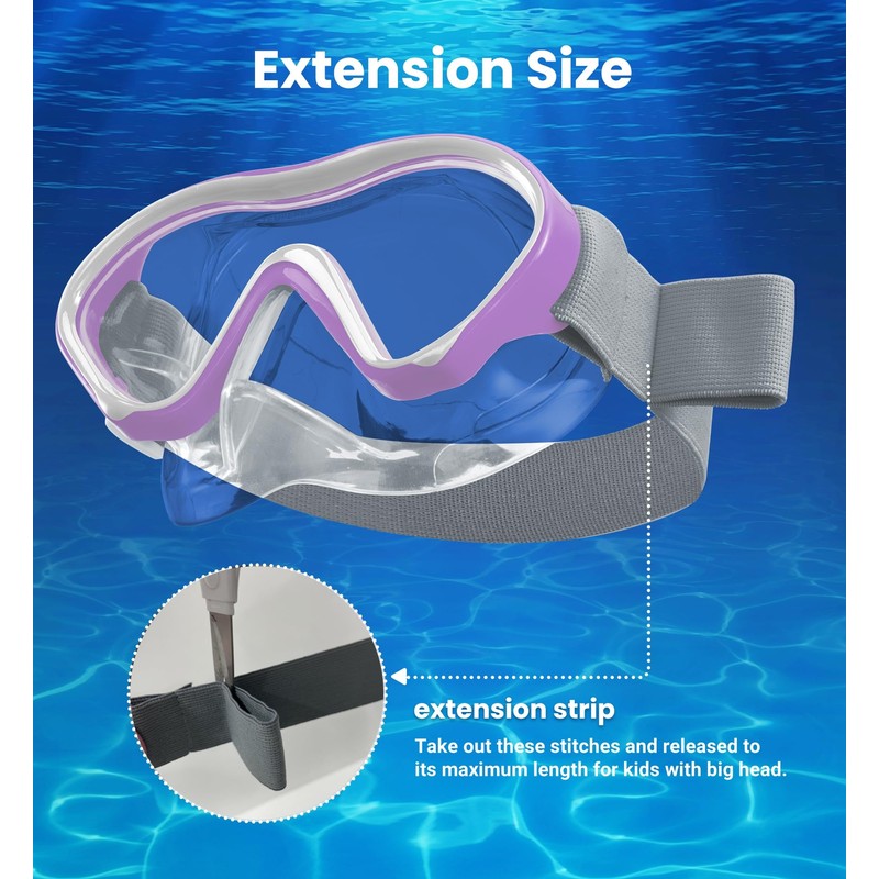 Aegend Kids Swim Goggles with Nose Cover, Snorkel Diving Mask