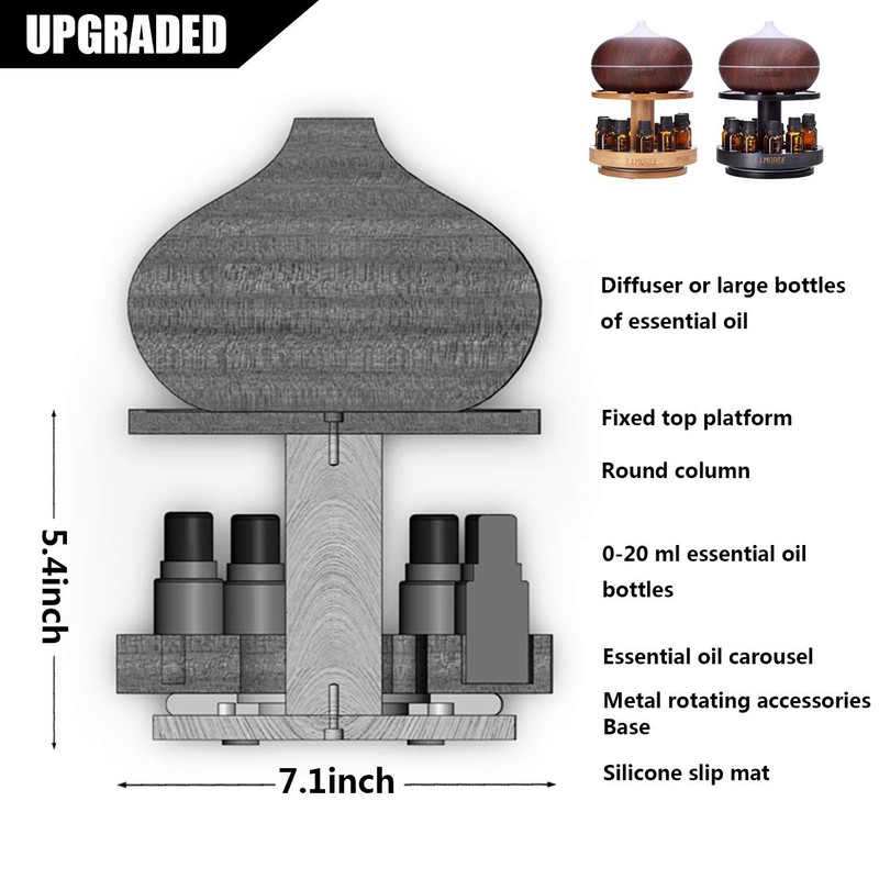 TJ.MOREE Bamboo Diffuser Holder Carousel- 2 Tier Height Increase Rack