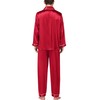 SWOMOG Men's Pajama Set Silk Satin Pajamas Classic Button-Down Sleepwear