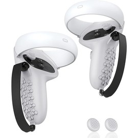 Controller Grip for Oculus Meta Quest 2 Accessories Grips Cover for VR Touch Controllers Covers Protector with Non-Slip Joystick Covers 1Pair Black - Colour: Gray