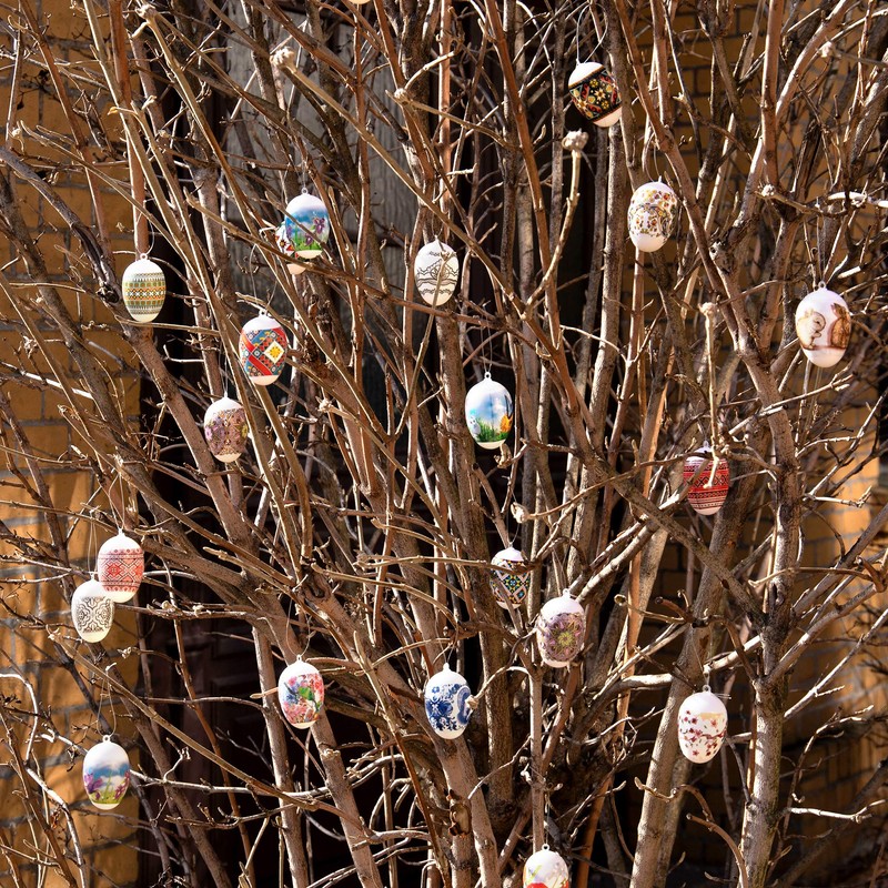 ukrainisches-kunsthandwerk 21 Easter eggs Osnamente silver thread eggs are covered