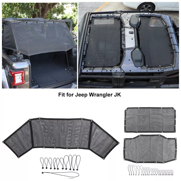 Aftermarket Branded 3Pcs Top Side Full Sunshade Mesh Shade Cover