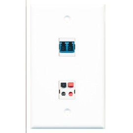 RiteAV - 1 Port LC Fiber Singlemode Duplex 1 Port Speaker Wall Plate - Bracket Included