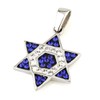 Blue and White Gemstones and Sterling Silver Star of David