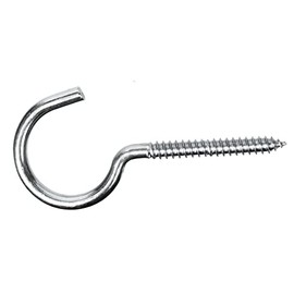 Screw Hook Open Zinc Plated Steel Wall Mount Ceiling Hanging (Pack of 10) (6mm x 80mm)