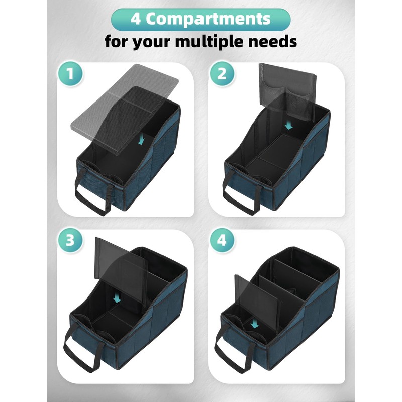 YOHOOLYO Car Seat Organizer Backseat Car Organizer with 4 Compartments,