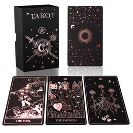 ACELION Original Tarot Card Set with Guide, 78 Pieces of Tarot Cards with Gold foil on The Surface， Fortune-Telling Game