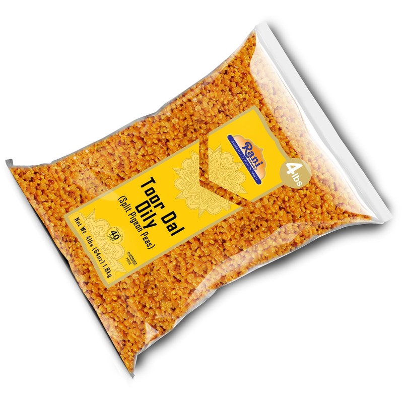 Rani Toor Dal (Split Pigeon Peas) Oily, 64oz (4lbs) 1.81kg