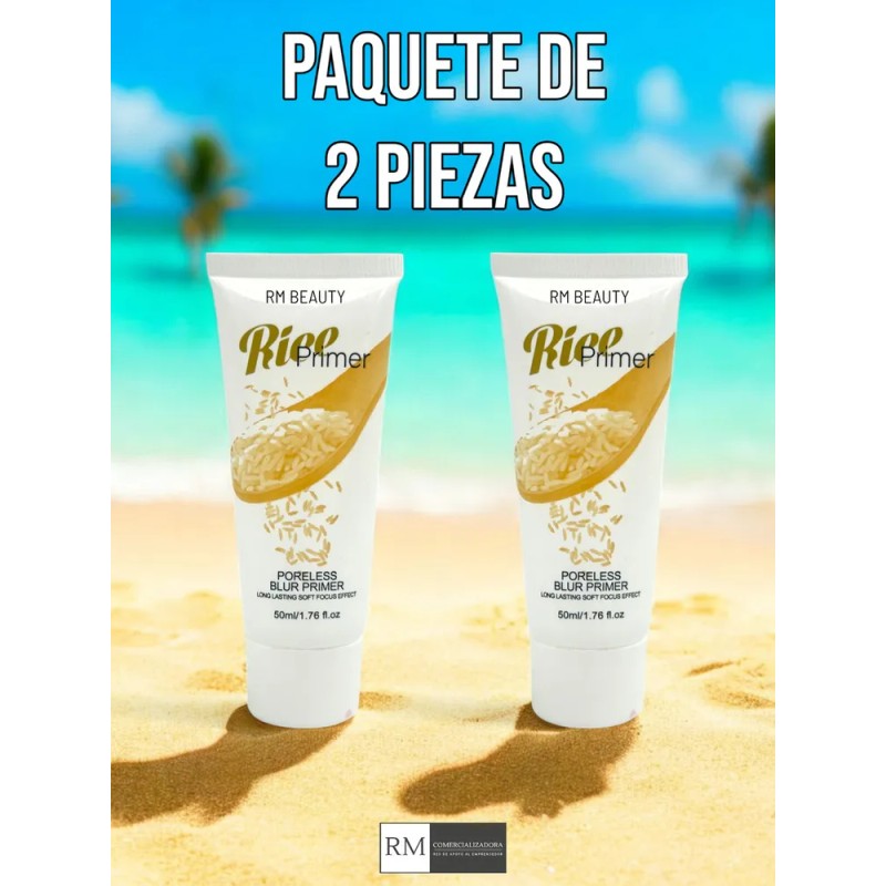 Set De 2 Primer De Arroz Facial Preparador Piel Maquillaje