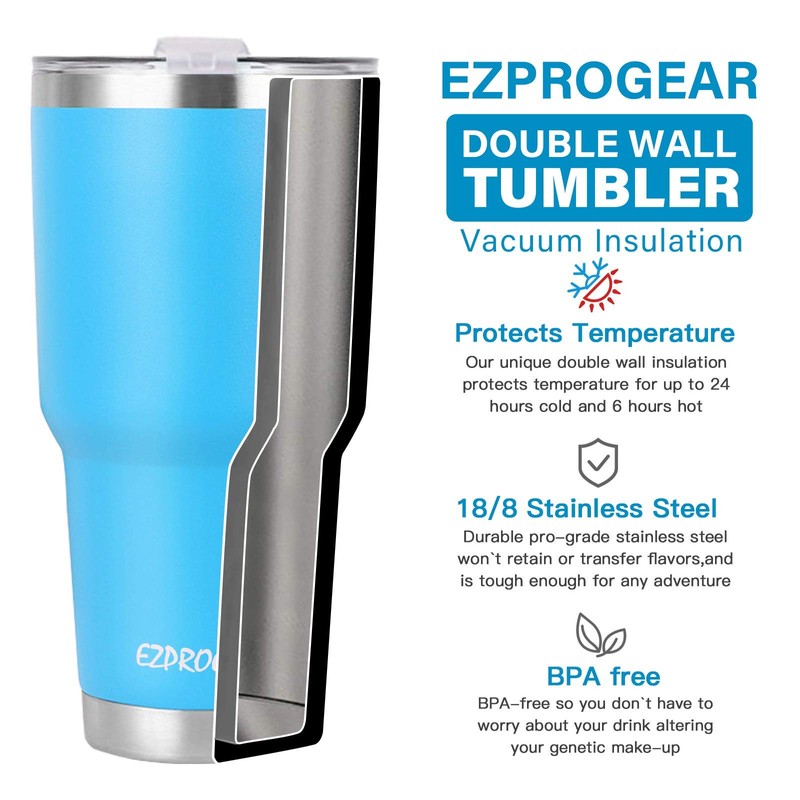 Ezprogear 30 Oz 1 Pack Stainless Steel Tumbler with Handle