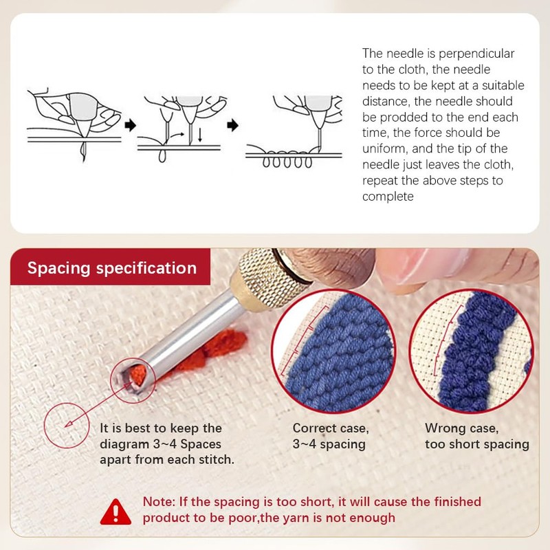 SOFPLATE Yarn Punch Needle Set Punch Needle Embroidery Sets with