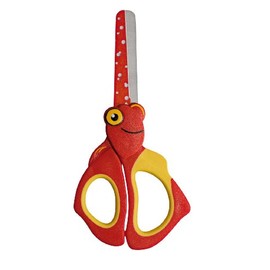 Wedo 736001 Nemo Children Scissors Craft Scissors Stainless Steel Blunt Tips Soft Griffeinlagen, 13 cm, Red/Yellow