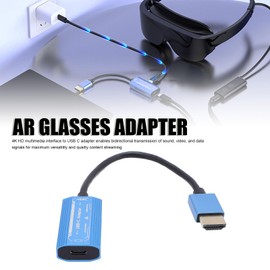 Pomya HD MI to USB C Adapter 4K@60Hz, HD MI to Type C Adapter for XREALOne, Air 2 Pro, VITUREPro, RokidXR AR Glasses, PD 100W for PS 54 SteamDeck NSwitch, Bidirectional Transmission