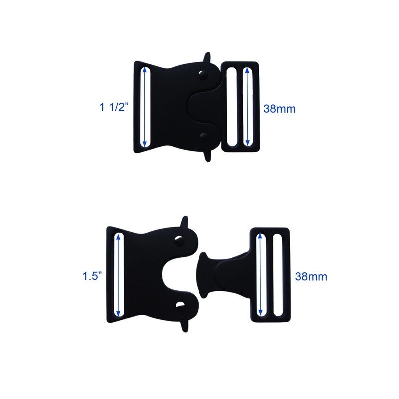 SICOLAS 2 pcs Heavy Duty Metal Climbing Adjustable Release Buckles,