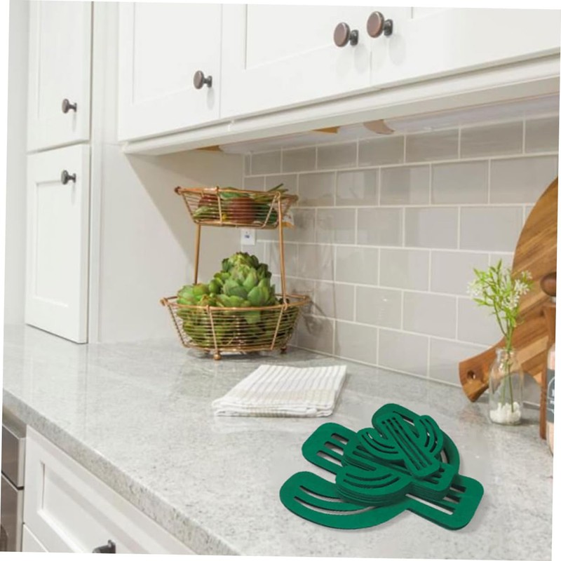 MAGICLULU 1set Cactus Felt Coaster Heat Insulated Cup Mat Multi