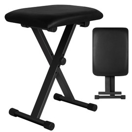 FKEBGDSU Piano Bench, Adjustable Keyboard Bench, X-Shaped Portable Piano Bench, Padded Music Bench Foldable Keyboard Stool, Non-Slip and Waterproof, Suitable for Children and Adults