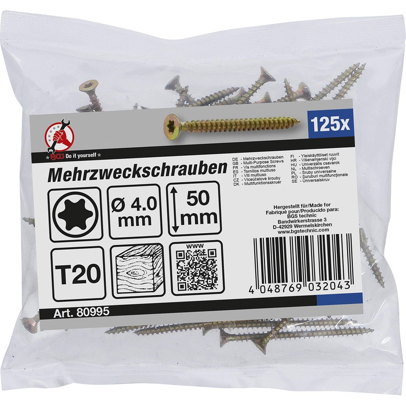 BGS Diy 80995 | Multi-Purpose Screws | T-Star (for Torx)