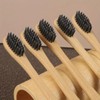 NOVOTEND - 5 Pack Cepillo de dientes de bambu cerdas